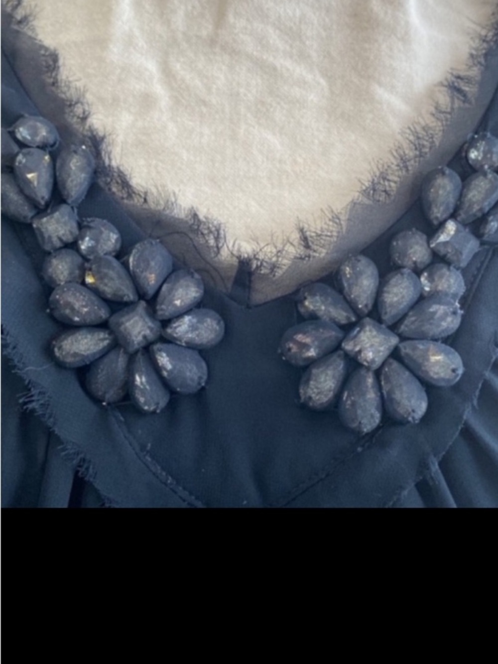 Banana Republic blue jeweled top like new - Picture 3 of 14
